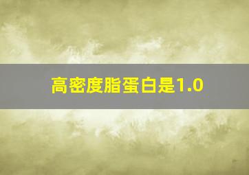 高密度脂蛋白是1.0