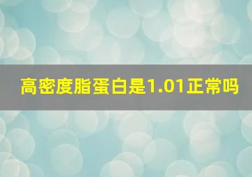 高密度脂蛋白是1.01正常吗