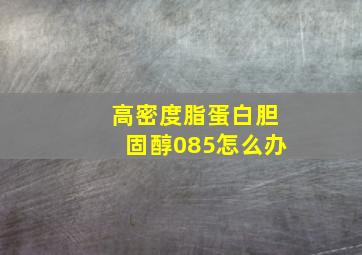 高密度脂蛋白胆固醇085怎么办