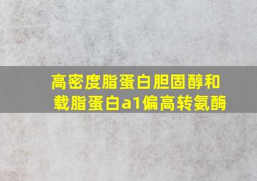 高密度脂蛋白胆固醇和载脂蛋白a1偏高转氨酶