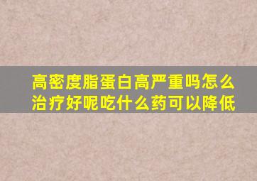 高密度脂蛋白高严重吗怎么治疗好呢吃什么药可以降低