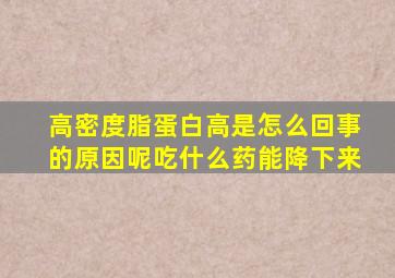 高密度脂蛋白高是怎么回事的原因呢吃什么药能降下来