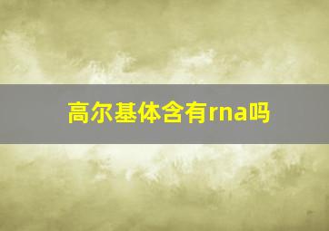 高尔基体含有rna吗