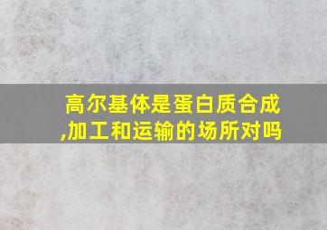 高尔基体是蛋白质合成,加工和运输的场所对吗