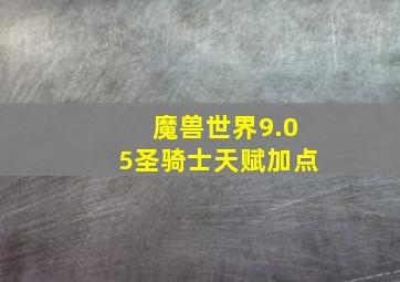 魔兽世界9.05圣骑士天赋加点