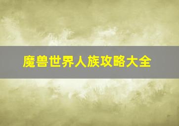 魔兽世界人族攻略大全