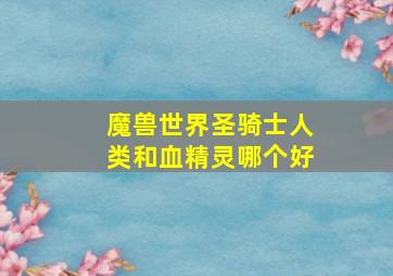 魔兽世界圣骑士人类和血精灵哪个好