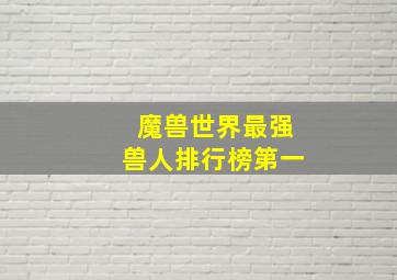 魔兽世界最强兽人排行榜第一