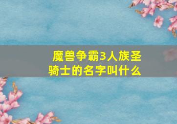 魔兽争霸3人族圣骑士的名字叫什么