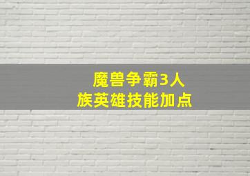 魔兽争霸3人族英雄技能加点