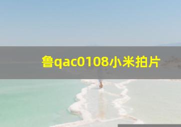 鲁qac0108小米拍片