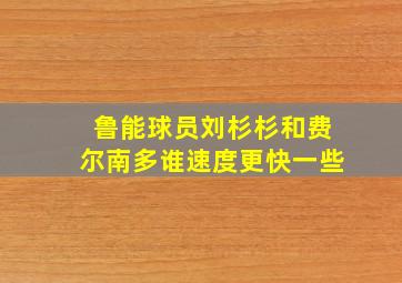 鲁能球员刘杉杉和费尔南多谁速度更快一些