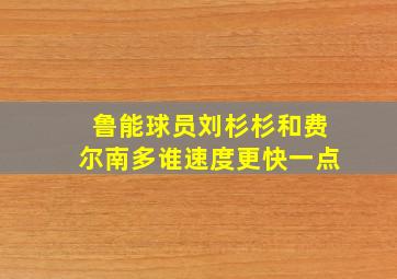 鲁能球员刘杉杉和费尔南多谁速度更快一点