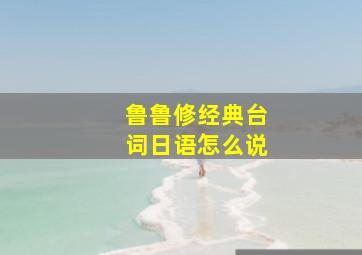 鲁鲁修经典台词日语怎么说