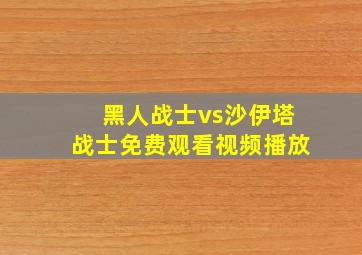 黑人战士vs沙伊塔战士免费观看视频播放