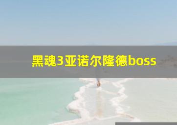 黑魂3亚诺尔隆德boss