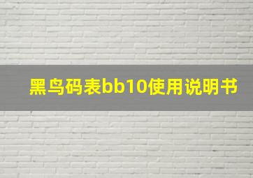 黑鸟码表bb10使用说明书