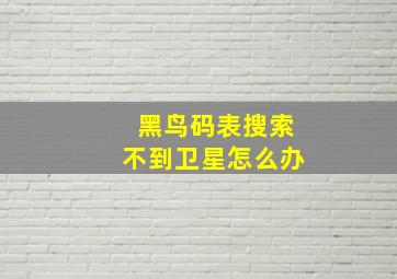 黑鸟码表搜索不到卫星怎么办