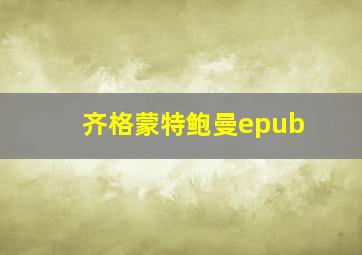 齐格蒙特鲍曼epub