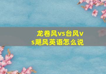 龙卷风vs台风vs飓风英语怎么说