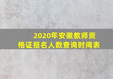 2020年安徽教师资格证报名人数查询时间表