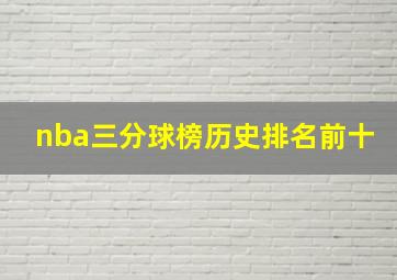 nba三分球榜历史排名前十