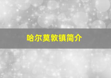 哈尔莫敦镇简介