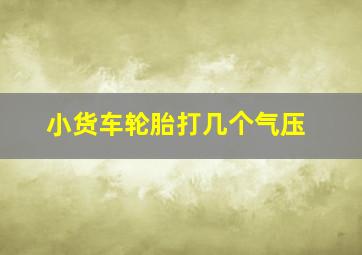 小货车轮胎打几个气压