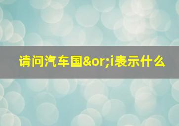 请问汽车国∨i表示什么