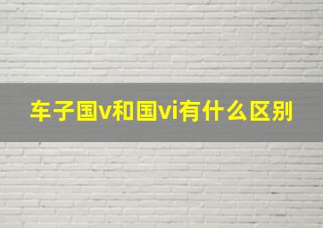 车子国v和国vi有什么区别